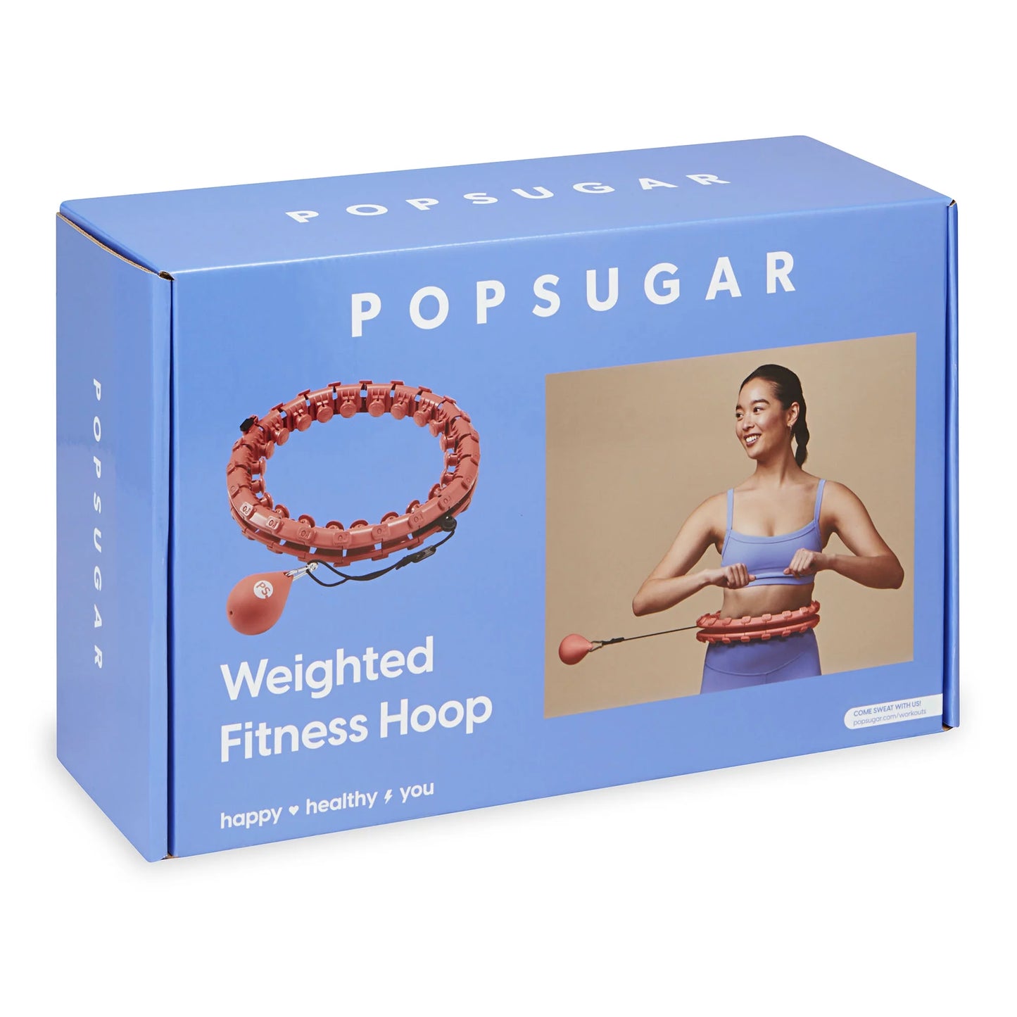 Adjustable Coral Weighted Fitness Hoop with Weight Attachment for Enhanced Workouts