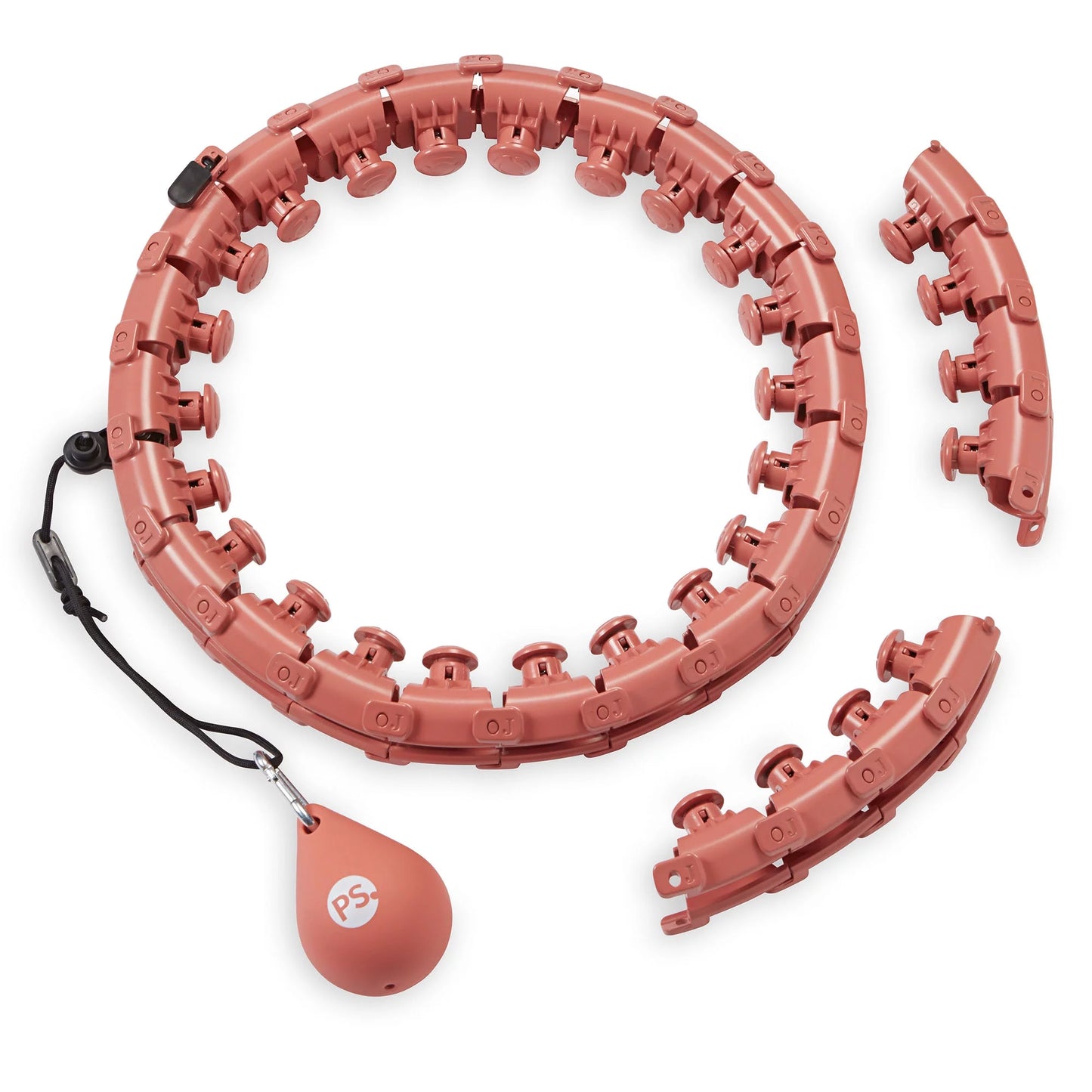 Adjustable Coral Weighted Fitness Hoop with Weight Attachment for Enhanced Workouts