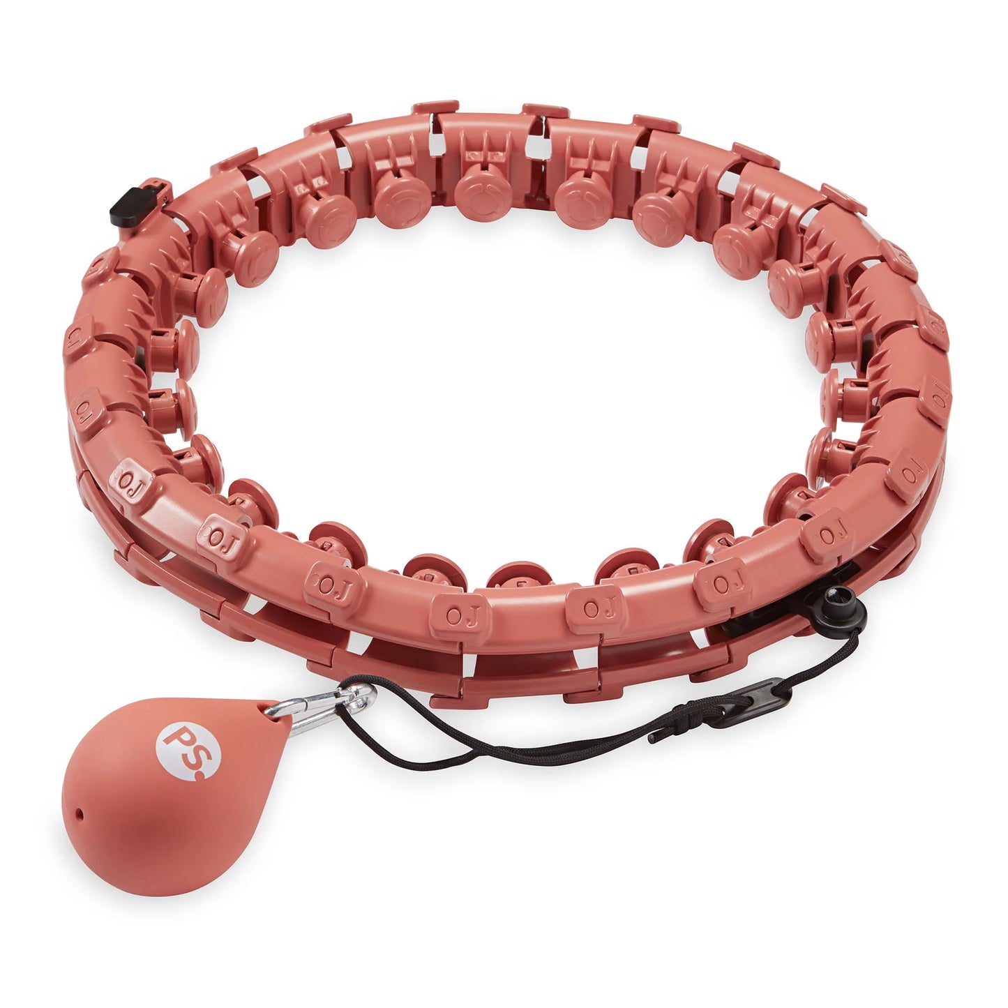 Adjustable Coral Weighted Fitness Hoop with Weight Attachment for Enhanced Workouts