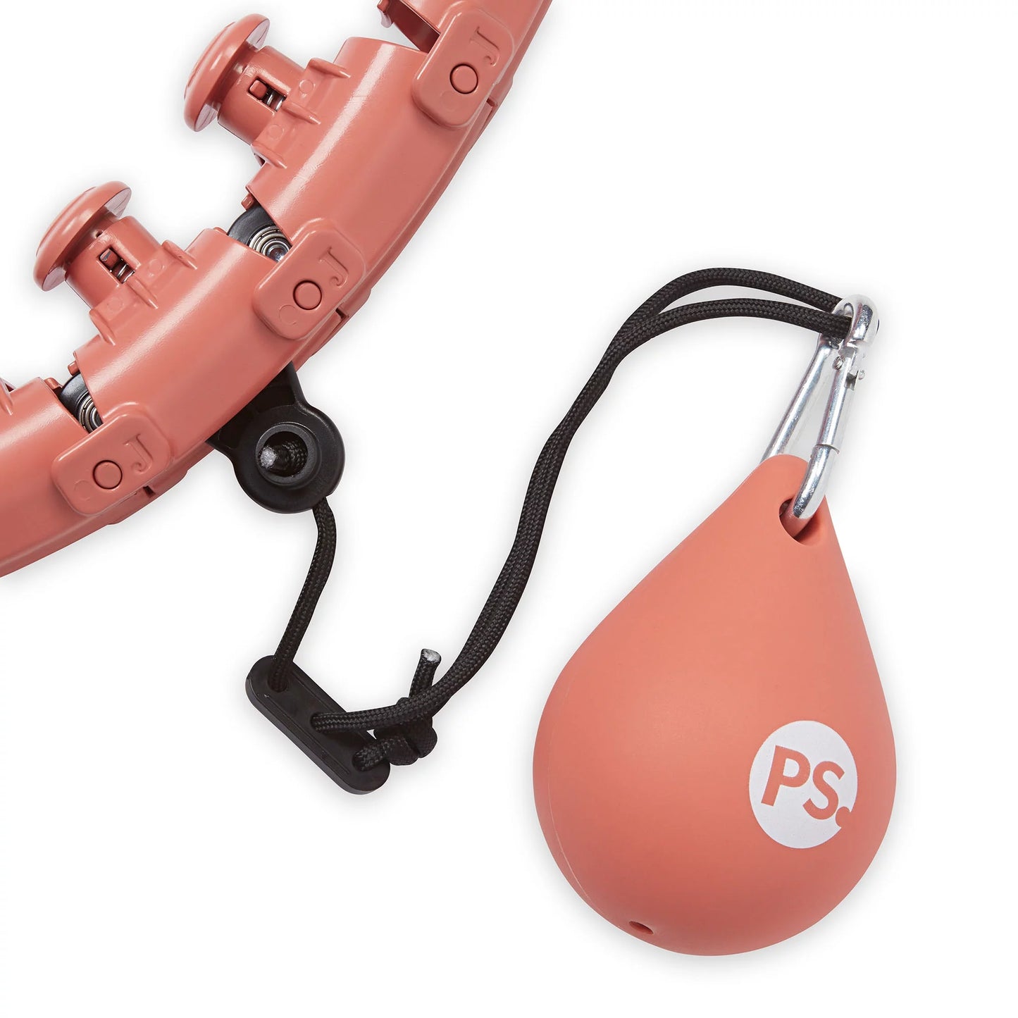Adjustable Coral Weighted Fitness Hoop with Weight Attachment for Enhanced Workouts