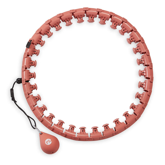 Adjustable Coral Weighted Fitness Hoop with Weight Attachment for Enhanced Workouts